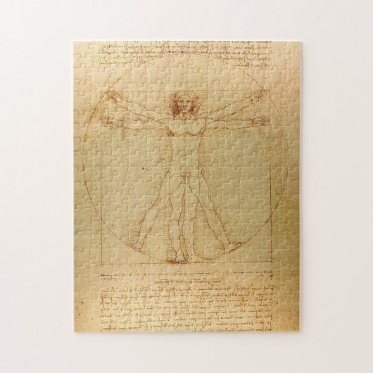 Leonardo Da Vinci, Vitruvian Man, Goldener Schnitt Puzzle (Vertikal)