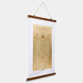 Leonardo Da Vinci, Vitruvian Man, Goldener Schnitt Wandteppich Mit Holzrahmen (Gewinkelt)