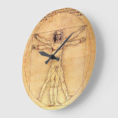 Leonardo Da Vinci Vitruvian Man Große Wanduhr (Winkel)