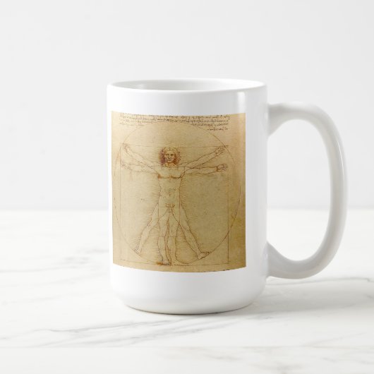 Leonardo da Vinci , Vitruvian Man Kaffeetasse (Rechts)