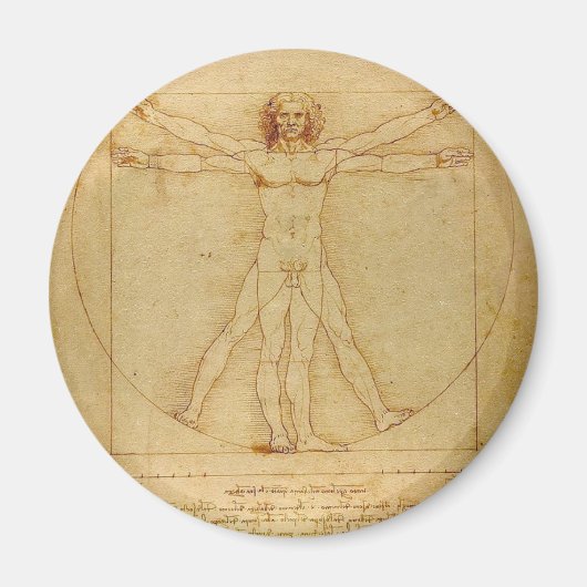 Leonardo Da Vinci - Vitruvian Man Painting Magnet (Vorne)