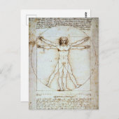 LEONARDO DA VINCI ... VITRUVIAN MAN POSTCARD POSTKARTE (Vorne/Hinten)