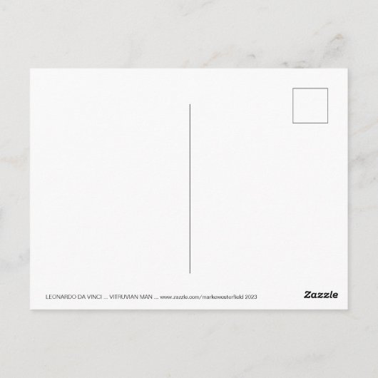 LEONARDO DA VINCI ... VITRUVIAN MAN POSTCARD POSTKARTE (Rückseite)