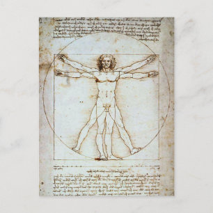 LEONARDO DA VINCI ... VITRUVIAN MAN POSTCARD POSTKARTE