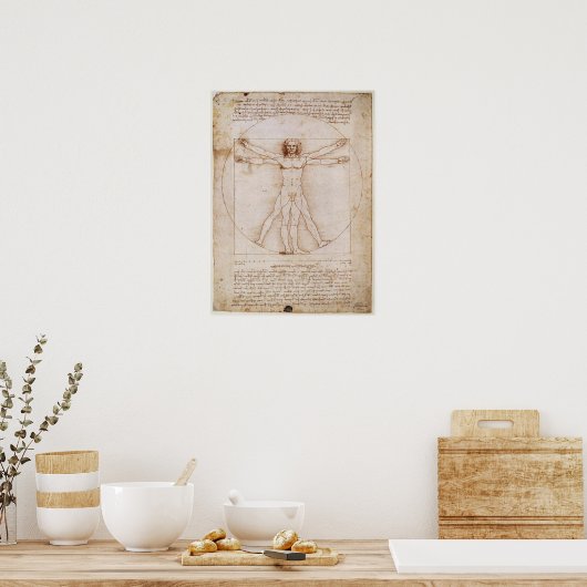 Leonardo da Vinci Vitruvian Man Poster (Küche)