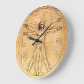 Leonardo Da Vinci Vitruvian Man Zahlen Große Wanduhr (Winkel)