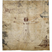 Leonardo Da Vinci Vitruvian Mannschaft Duschvorhang (Vorderseite)