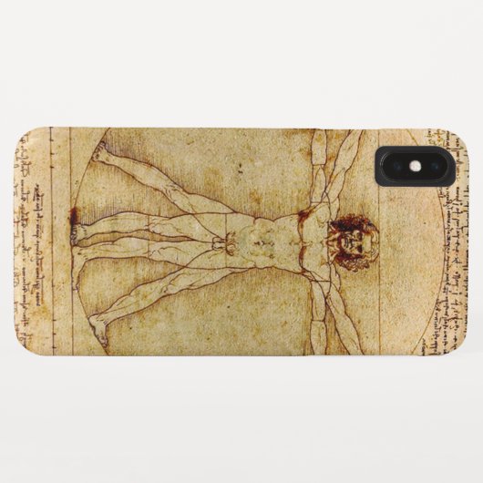 Leonardo da Vinci - Vitruvian Mannzeichnen Case-Mate iPhone Hülle (Rückseite (Horizontal))