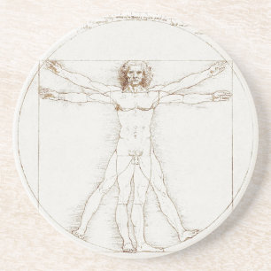 Leonardo da Vinci Vitruvianischer Mensch Vintage K Getränkeuntersetzer