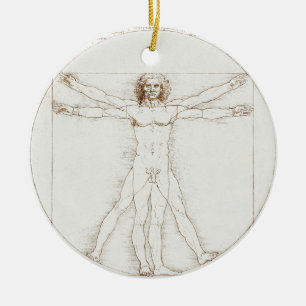 Leonardo da Vinci Vitruvianischer Mensch Vintage K Keramik Ornament