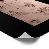 Leonardo da Vinci, Zeichnungen von Maschinen Poster (Ecke)