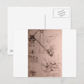 Leonardo da Vinci, Zeichnungen von Maschinen Postkarte (Vorne/Hinten)