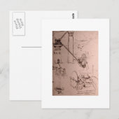Leonardo da Vinci, Zeichnungen von Maschinen Postkarte (Vorne/Hinten)
