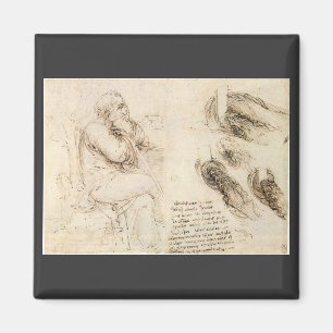 Leonardo da Vincis Alte-Mann-und-Wasser-Skizze Magnet