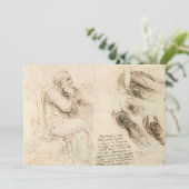 Leonardo da Vincis Alter Mann und Wasserskizze (Stehend Vorderseite)