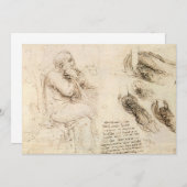 Leonardo da Vincis Alter Mann und Wasserskizze (Vorne/Hinten)