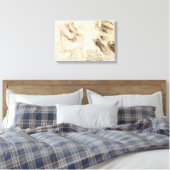 Leonardo da Vincis Alter Mann und Wasserskizze Leinwanddruck (Insitu (Schlafzimmer))