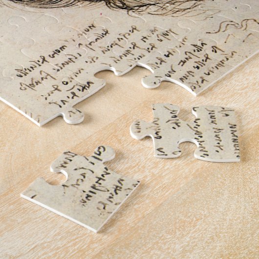 Leonardo da Vincis Alter Mann und Wasserskizze Puzzle (Seite)