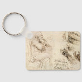 Leonardo da Vincis Alter Mann und Wasserskizze Schlüsselanhänger (Rückseite)