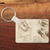Leonardo da Vincis Alter Mann und Wasserskizze Schlüsselanhänger (Rückseite)
