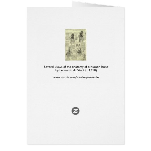 Leonardo da Vincis Anatomie der menschlichen Hand (Hinten)