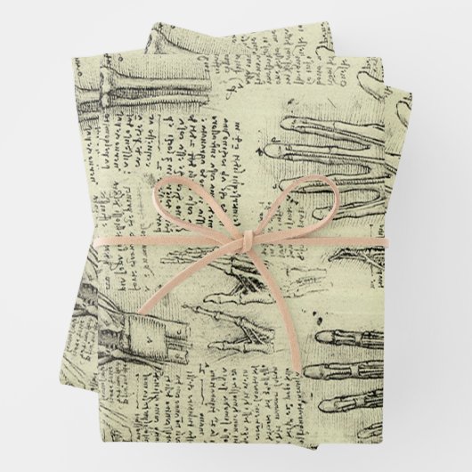 Leonardo da Vincis Anatomie der menschlichen Hand Geschenkpapier Set (Beispiel)