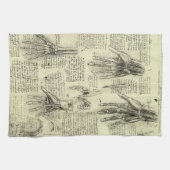 Leonardo da Vincis Anatomie der menschlichen Hand Geschirrtuch (Horizontal)