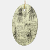 Leonardo da Vincis Anatomie der menschlichen Hand Keramik Ornament (Links)
