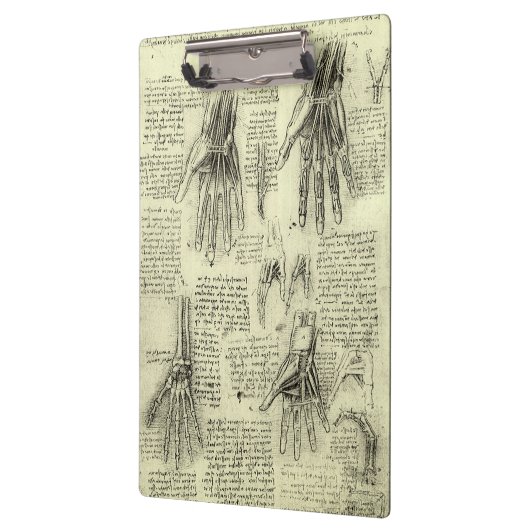 Leonardo da Vincis Anatomie der menschlichen Hand Klemmbrett (Links)