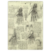 Leonardo da Vincis Anatomie der menschlichen Hand Klemmbrett (Rückseite)