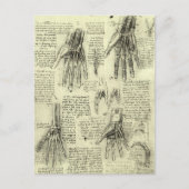 Leonardo da Vincis Anatomie der menschlichen Hand Postkarte (Vorderseite)
