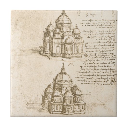 Leonardo da Vincis Architektonische Kathedrale Stu Fliese (Vorderseite)