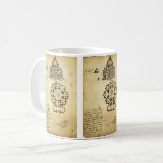 Leonardo da Vincis Architektonische Kathedrale Stu Kaffeetasse (Vorderseite Links)