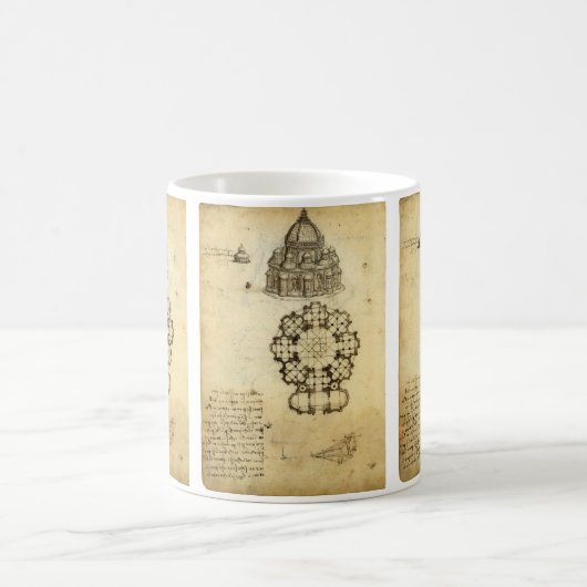 Leonardo da Vincis Architektonische Kathedrale Stu Kaffeetasse (Mittel)