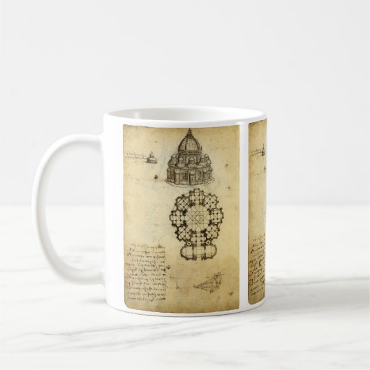 Leonardo da Vincis Architektonische Kathedrale Stu Kaffeetasse (Links)