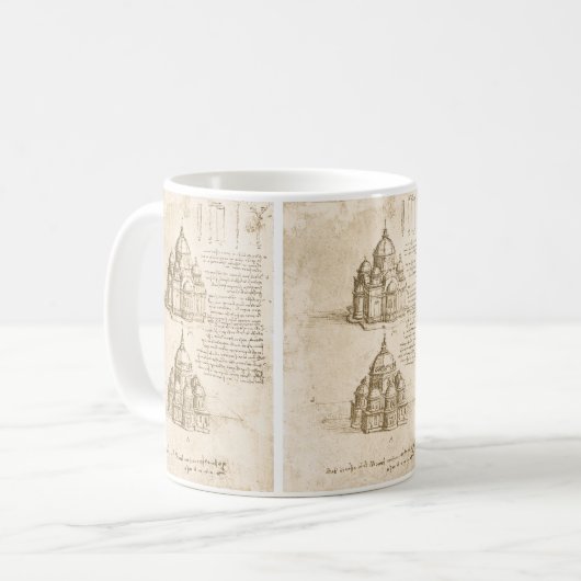 Leonardo da Vincis Architektonische Kathedrale Stu Kaffeetasse (Vorderseite Links)