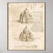 Leonardo da Vincis Architektonische Kathedrale Stu Poster (Vorne)