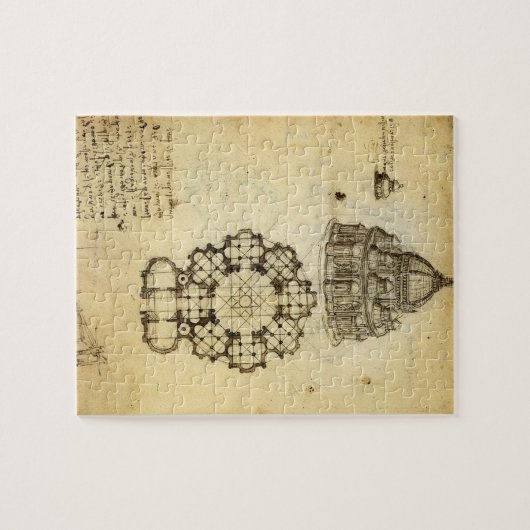 Leonardo da Vincis Architektonische Kathedrale Stu Puzzle (Horizontal)