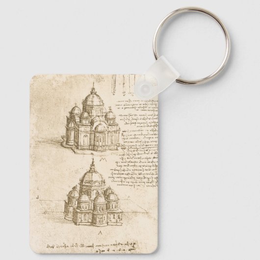 Leonardo da Vincis Architektonische Kathedrale Stu Schlüsselanhänger (Rückseite)