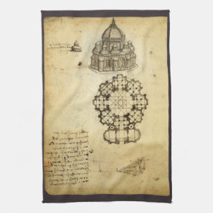 Leonardo da Vincis architektonische Kathedralstudi Geschirrtuch