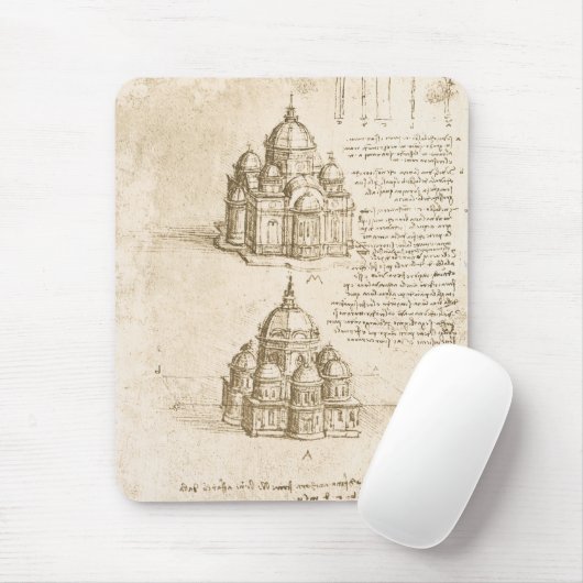 Leonardo da Vincis architektonische Kathedralstudi Mousepad (Mit Mouse)