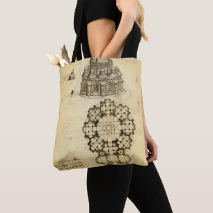 Leonardo da Vincis Architektur-Studie einer Kathed Tasche