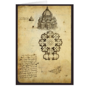 Leonardo da Vincis Architektur-Studie eines Domes
