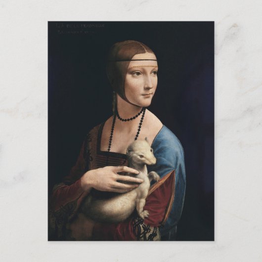 Leonardo da Vincis Dame mit Hermelin  Postkarte (Vorderseite)