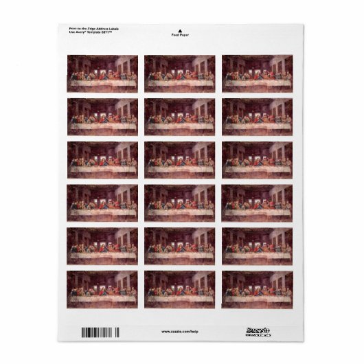 Leonardo da Vincis Das letzte Abendessen Adressaufkleber (Vorne)