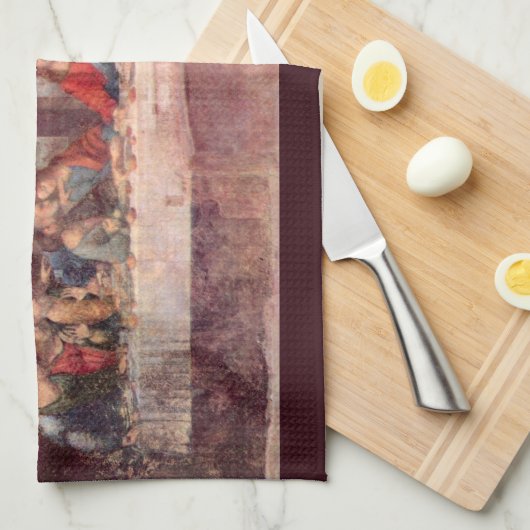 Leonardo da Vincis Das letzte Abendessen Geschirrtuch (Viertel Falte)