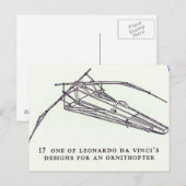 Leonardo da Vinci's designs for an Ornithopter Postkarte (Vorne/Hinten)