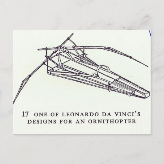 Leonardo da Vinci's designs for an Ornithopter Postkarte (Vorderseite)