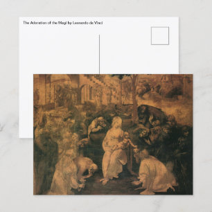 Leonardo da Vincis Die Anbetung der Könige Postkarte