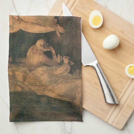 Leonardo da Vincis Die Verehrung der Magi Geschirrtuch (Viertel Falte)